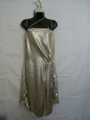 Vestido H&M Mujer Fiesta Cóctel Correa Espagueti Plateado Talla 12 Foto 1 de 4