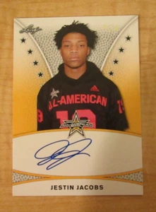 2019 Leaf Metal All-American Bowl Tour Yellow Auto 9/10 Jestin Jacobs - Picture 1 of 2