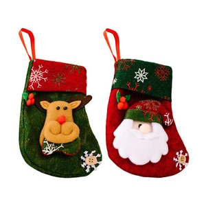 Christmas Stocking Decoration Novelty Santa Elk Stockings Family Christmas Decor - Picture 1 of 13