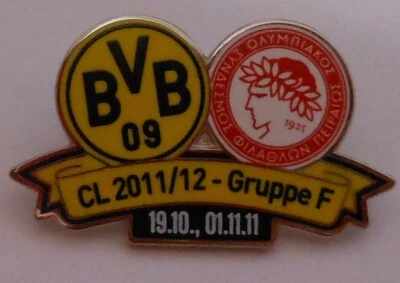Borussia Dortmund Pin Anstecker Champions League 2011 Olympiakos Piräus FP68 - Bild 1 von 2