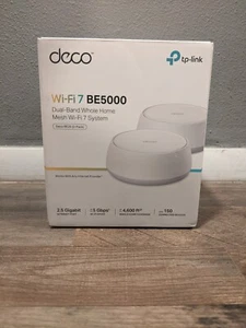 TP-Link Deco BE25 BE5000 Dual Band WiFi 7 Mesh Routers MLO 2.5Gbps 2 Pack TESTED - Afbeelding 1 van 9