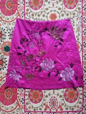 Vintage Silk French Connection Embroidered Skirt Size 8 - Image 1 of 4