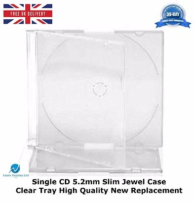 UC MEDIA CD Single 5.2mm Slim Jewel Case Frosted Clear With Tray High Quality New LOT