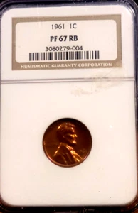 1961 LINCOLN CENT NGC PF67RB - VERY SCARCE IN THIS GRADE. PRICED TO SELL! - Picture 1 of 3