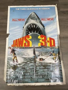 Rare Vintage JAWS 3D Original 1982 Movie Theater Poster - Picture 1 of 9