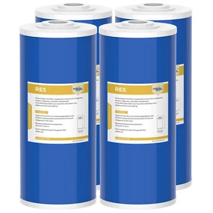 1-6 Pack 10"x4.5" Water Softening Filter Big Blue Whole House Ion Exchange Resin - Picture 1 of 13