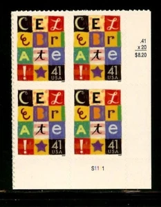 US 4196, 2007 41c CELEBRATE, LR PBOF4, MNH (US1779) - Imagen 1 de 1