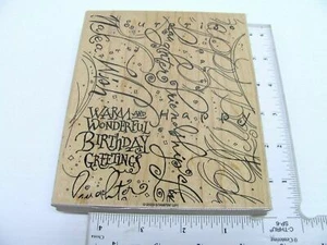 Happy Birthday Background 2003 Stampin Up Rubber Stamp - Celebrate Holiday 630 - - Picture 1 of 11