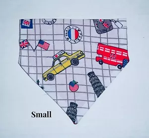 I Love New York London Paris Italy Rome Over Collar Slide On Dog Cat Bandana - Picture 1 of 8