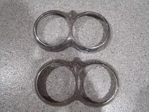 58-60 C1 Corvette LH/RH Chrome Headlight Bezels--GM #3742509--Survivors! - Picture 1 of 17
