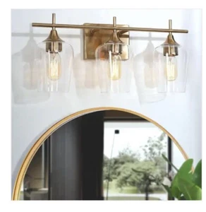 Uolfin Modern Bathroom Vanity Light 3-Light Brass Gold Wall Sconce - Picture 1 of 4