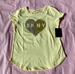 DKNY Girl’s Sequin Heart Strappy Back Short Sleeve Top Size Large / 12 - Picture 1 of 2