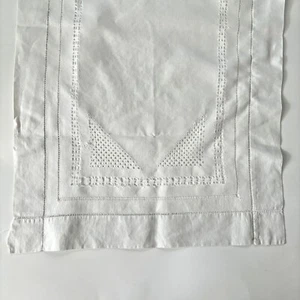 1950er Jahre Zeichnung Leinen Kommode Schal Läufer Vintage Cottage Kern Oma Shabby Dekor - Bild 1 von 8