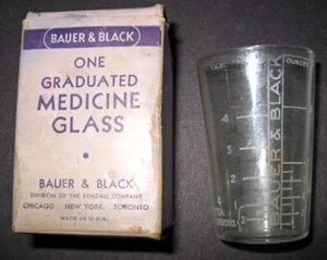RARO original BAUER & NEGRO medicina grabada o DOSIS DE VIDRIO todavía en CAJA ORIGINAL - Imagen 1 de 1