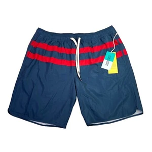 Fair Harbor Mastos Anchor Board Shorts- Navy Red Stripe- Mens XXL NWT! MSRP $68 - Picture 1 of 9