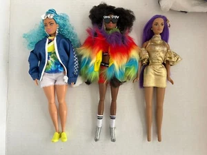 Barbie Extra #1 Afro, #4 Curvy Blue Hair, Rave Color Alysa Integrity Doll Lot - Picture 1 of 6