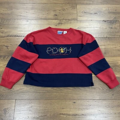 复古迪士尼小熊维尼运动衫女式大号条纹刺绣方格 — 第 1/4 张图片