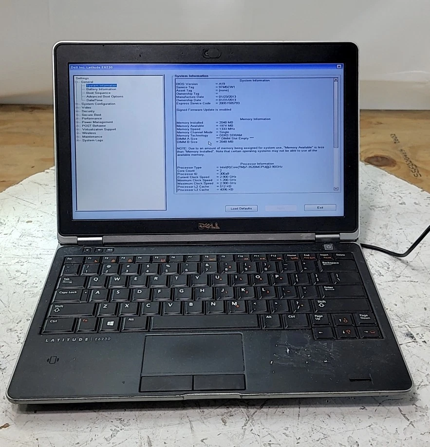 DELL LATITUDE E6230 Laptop Intel I7-3520M 2GB SEE NOTES - Image 1 of 4