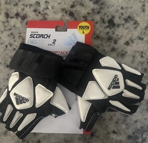 Adidas Scorch Destroy 2 Half schwarz weiß Fußball Linemans Handschuhe Jugend Large - Bild 1 von 2