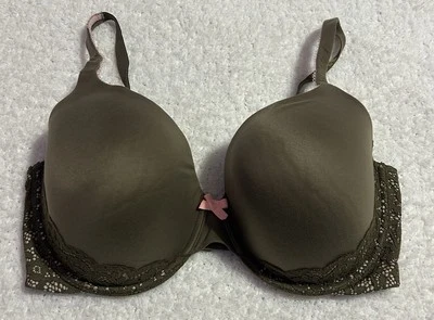Sujetador Victorias Secret Forrado Cobertura Perfecta 36DDD Con Aros Verde Ejército Caqui Foto 1 de 3