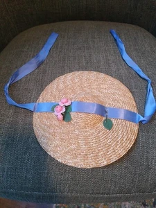 Cappello di paglia American Girl Felicity fiori mancanti - Foto 1 di 4