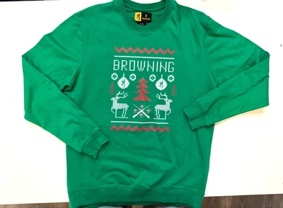 Suéter de Navidad Browning Para Hombre L/XL Verde Caza Gorpcore  Foto 1 de 4