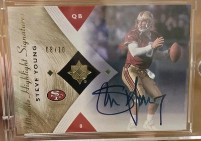 2008 Steve Young Ultimate Collection Auto Gold Jersey #8/10!!! Autograph 49rs!! - Image 1 of 2