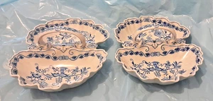 Coppia salsiere o portadolci porcellana boemia blu czechoslovakia Zwiebelmuster - Picture 1 of 4