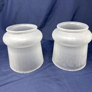 Antique Vintage Satin Glass Lamp Lighting Shade 3 1/4” Fitter Size SET Floral - Picture 1 of 23