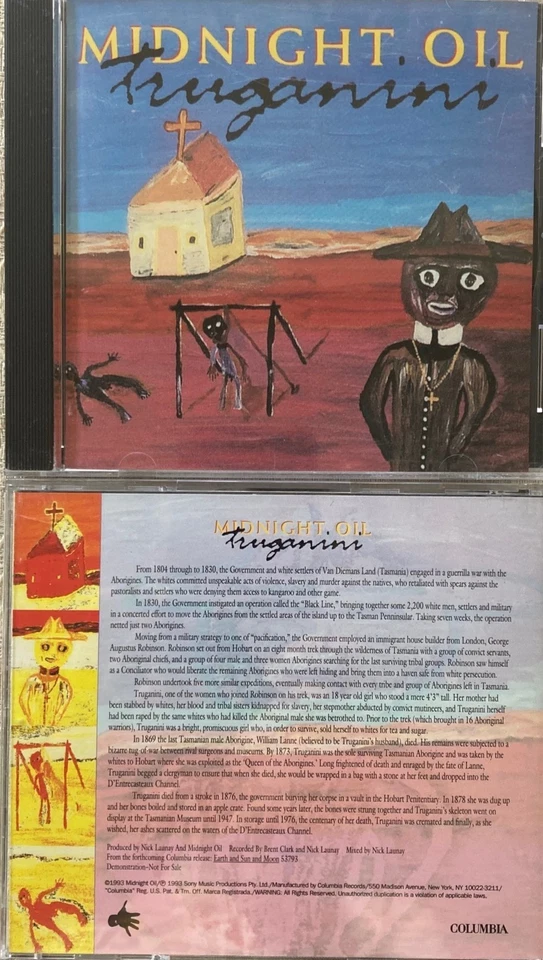 MIDNIGHT OIL  Truganini  promo CD single with PicCover Foto 1 de 1