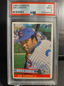 1984 DONRUSS #41 JOE CARTER RATED ROOKIE RC CUBS GRADED PSA 9 MINT!! - Picture 1 of 2