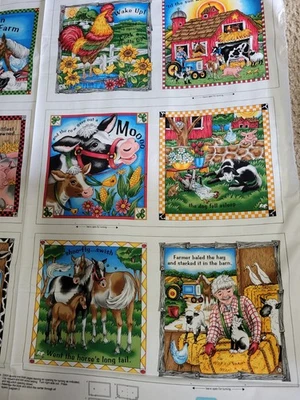 ELIZABETH STUDIOS Quilting Treasures Down On The Farm Cotton Fabric Book Panel
