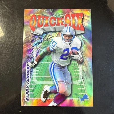 1998 Topps Chrome Career Best Quick Six Refractor Barry Sanders Card #28 - Image 1 of 2
