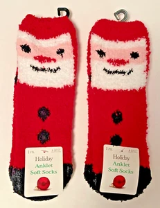 Christmas Holiday Crew Socks - 2 pairs 4-10 Shoe Size Brand-New with tags - Picture 1 of 2