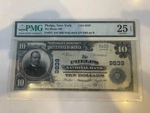DBR 1902 $10 PB Phelps NY Ch. 8403 PMG 25 EPQ Serial 8403 - Picture 1 of 2
