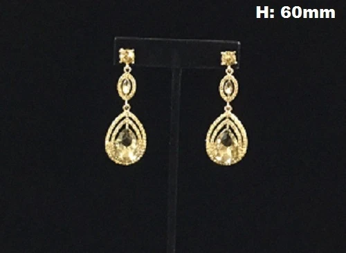 Pendiente araña marquesa lágrima vidrio marrón topacio tono dorado de 60 mm de largo Foto 1 de 1