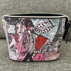 IZAK HAUTE COUTURE CHIC PARISIEN FASHION GIRL COSMETIC MAKEUP ZIPPERED BAG - Picture 1 of 4