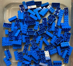 Lego blaue Steine 2x4 93 Stück sehen NEU AUS, aufgelistet gebraucht - Blöcke Bulk Lot 1/2 # - Bild 1 von 2