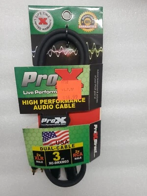 3 Foot 2 XLR male to 2 RCA Male Cable - Dual XLR to Dual RCA Cord,Gold Plated. - Image 1 of 4