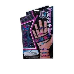 New Monster High Girls Safety Pin Bracelet Kit Deadstock Goth Emo Jewelry DIY - Picture 1 of 16