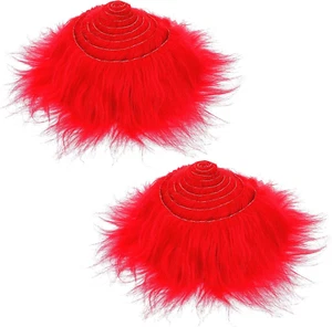 2 Pieces Fluffy Fuzzy Faux Fur, Furry Fur Fabric Cutting Rolls Colorful Shaggy P - Picture 1 of 8