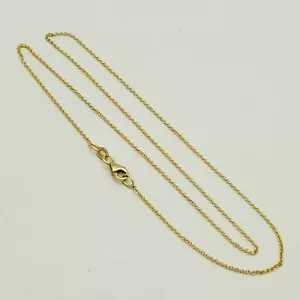 Italien 18 Karat 750 Gelbgold 1 mm Rolle rundes Glied dünn 16 Zoll Kette Halskette - Bild 1 von 8