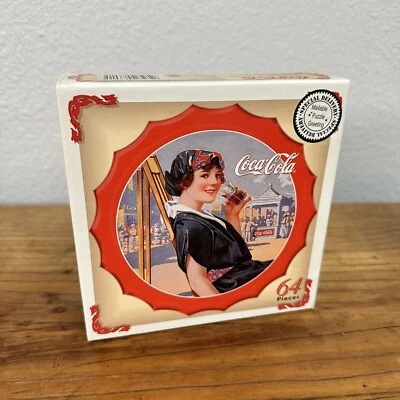 Vintage 1999 Coca Cola 64 Piece Bottle Cap Mini Jigsaw Puzzle New Sealed - Beach - Image 1 of 4