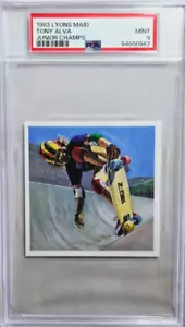 1983 Lyons Maid Junior Champs Tony Alva Rookie Card RC PSA 9 POP 3 Skateboarding - Picture 1 of 4