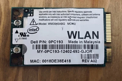 WLAN Laptop Wifi Card Internal Anatel DB02941 /D23031-004 Model- WM3945ABG (1) - Image 1 of 2