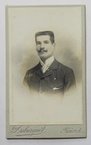 Photo ancienne CDV Portrait d'homme moustachu - Duburguet à NIORT - Picture 1 of 3