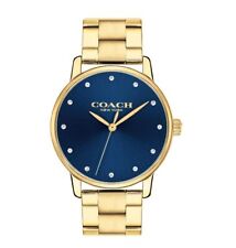 COACH 14503970 Blue Dial Gold Stainless Steel Bracelet Ladies 36mm Grand Watch