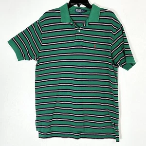 Polo Ralph Lauren Shirt Mens Size XL Green Blue Red Striped Short Sleeve Golf - Picture 1 of 18