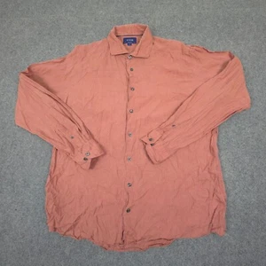 Eton Shirt Mens XLARGE Red Linen Long Sleeve Button Up contemporary Size XL - Picture 1 of 9