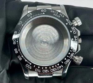 40mm Chronograph Watch Case | Black Ceramic Tachymeter Bezel | Parts or Project - Picture 1 of 5
